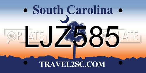 LJZ585 South Carolina License Plate