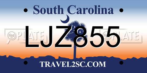 LJZ855 South Carolina License Plate