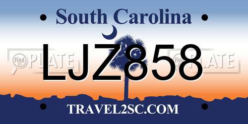 LJZ858 South Carolina License Plate