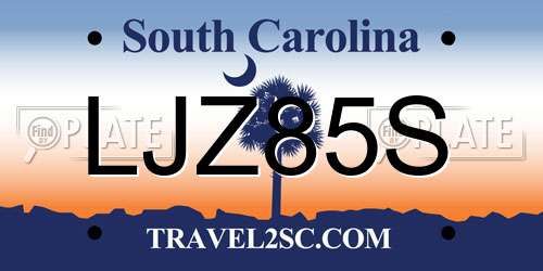 LJZ85S South Carolina License Plate
