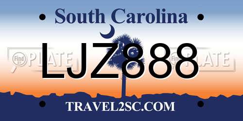 LJZ888 South Carolina License Plate