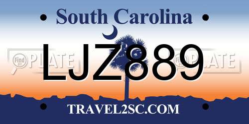 LJZ889 South Carolina License Plate