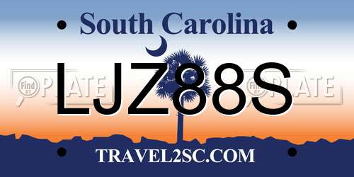 LJZ88S South Carolina License Plate