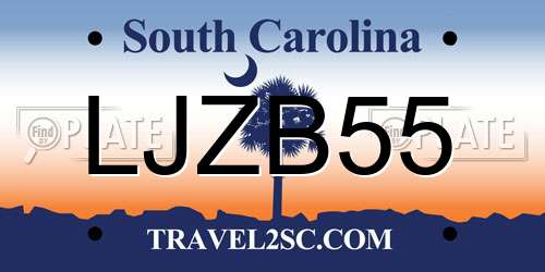 LJZB55 South Carolina License Plate