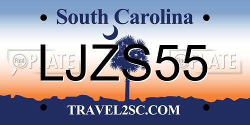 LJZS55 South Carolina License Plate