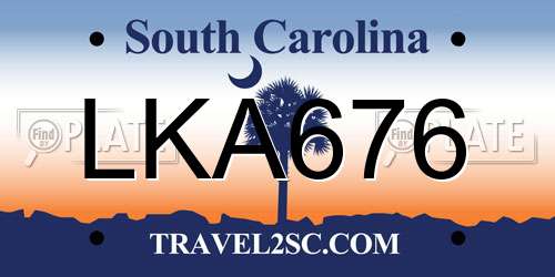 LKA676 South Carolina License Plate