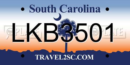 LKB3501 South Carolina License Plate