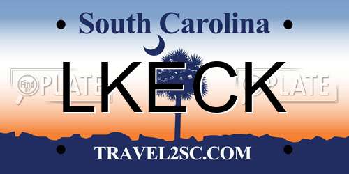 LKECK South Carolina License Plate