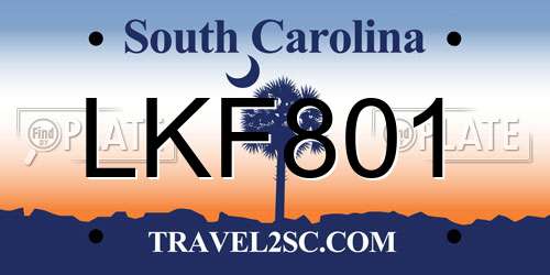 LKF801 South Carolina License Plate