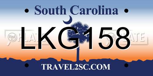 LKG158 South Carolina License Plate