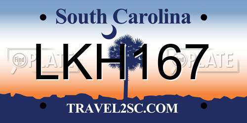LKH167 South Carolina License Plate