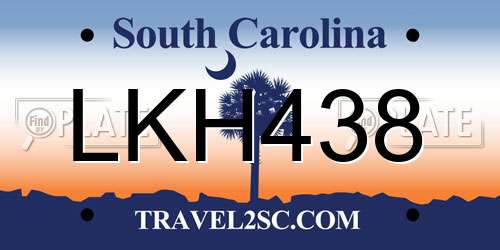LKH438 South Carolina License Plate
