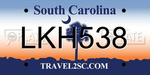 LKH538 South Carolina License Plate