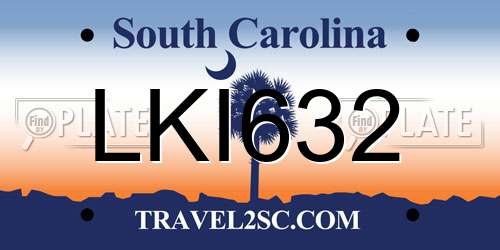 LKI632 South Carolina License Plate