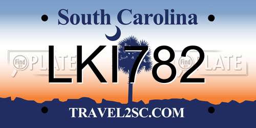 LKI782 South Carolina License Plate