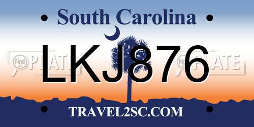 LKJ876 South Carolina License Plate
