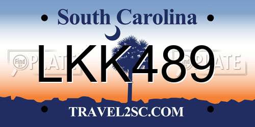 LKK489 South Carolina License Plate
