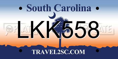 LKK558 South Carolina License Plate