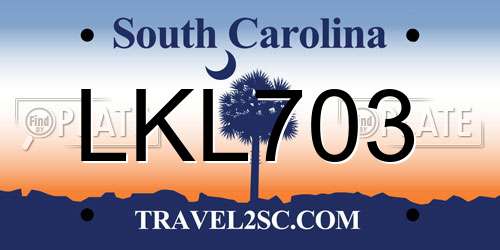 LKL703 South Carolina License Plate