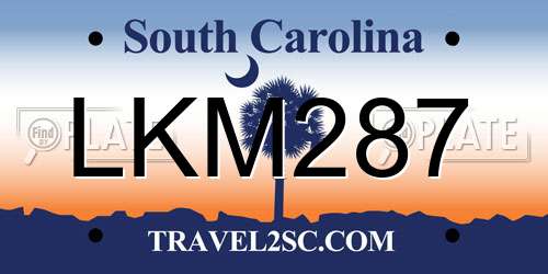 LKM287 South Carolina License Plate