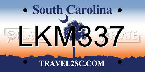 LKM337 South Carolina License Plate