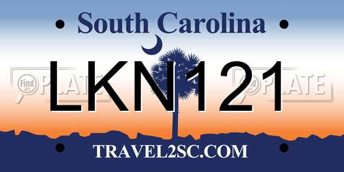 LKN121 South Carolina License Plate