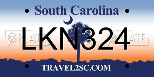 LKN324 South Carolina License Plate