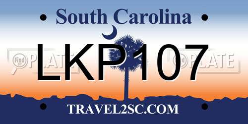 LKP107 South Carolina License Plate