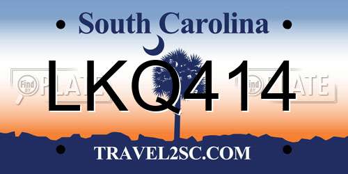 LKQ414 South Carolina License Plate