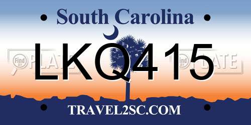 LKQ415 South Carolina License Plate