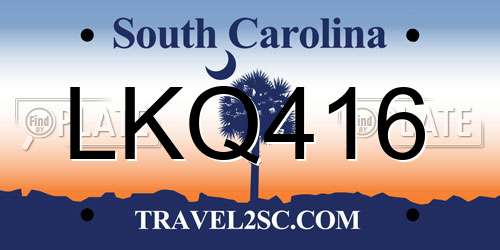 LKQ416 South Carolina License Plate