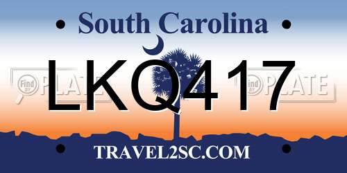 LKQ417 South Carolina License Plate