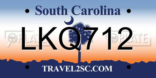 LKQ712 South Carolina License Plate