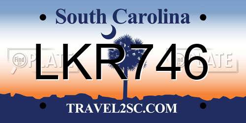 LKR746 South Carolina License Plate