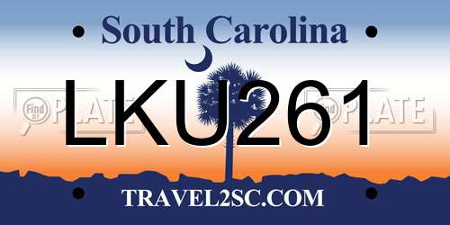 LKU261 South Carolina License Plate