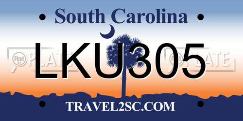 LKU305 South Carolina License Plate