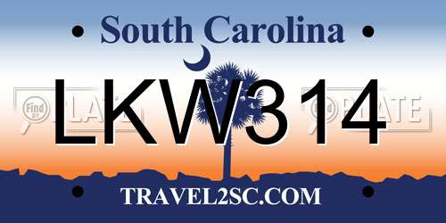 LKW314 South Carolina License Plate