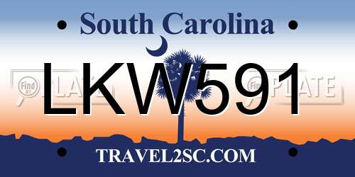LKW591 South Carolina License Plate