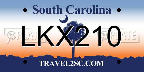 LKX210 South Carolina License Plate