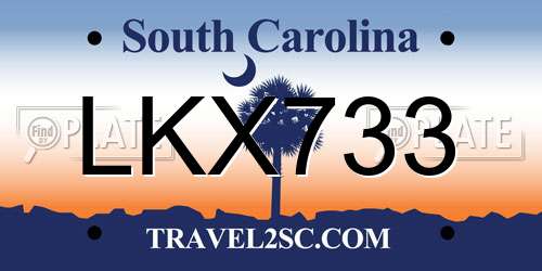 LKX733 South Carolina License Plate