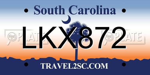 LKX872 South Carolina License Plate