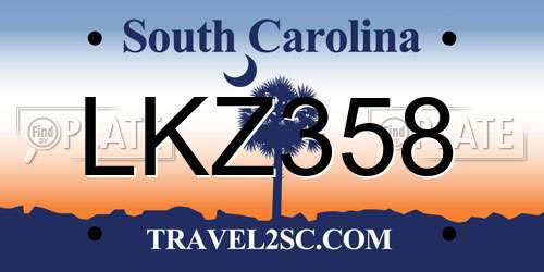 LKZ358 South Carolina License Plate