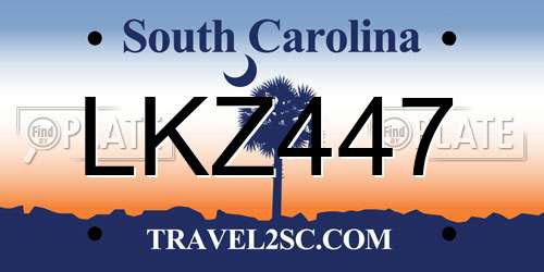 LKZ447 South Carolina License Plate