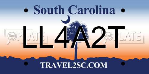 LL4A2T South Carolina License Plate