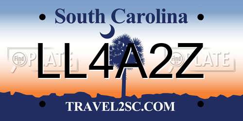 LL4A2Z South Carolina License Plate