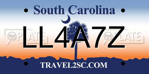 LL4A7Z South Carolina License Plate