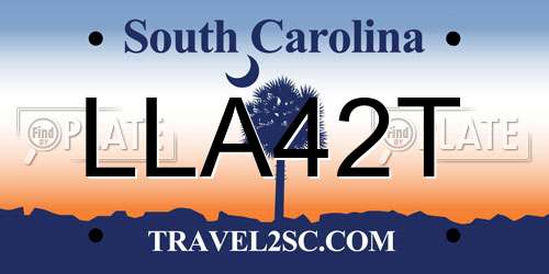 LLA42T South Carolina License Plate