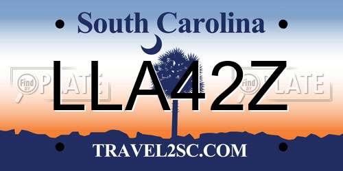 LLA42Z South Carolina License Plate