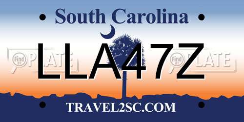 LLA47Z South Carolina License Plate