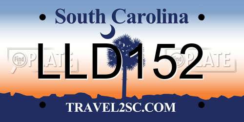 LLD152 South Carolina License Plate